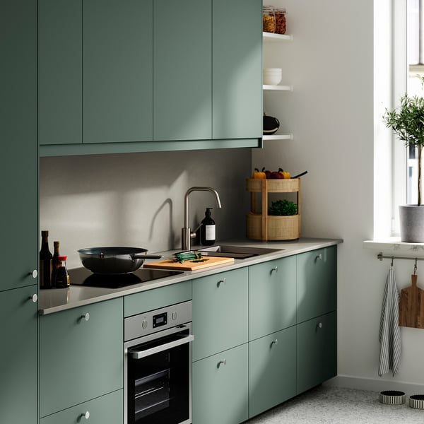 LOCKEBO Custom made worktop, grey stone effect/glass composite, 1 m²x2.0 cm