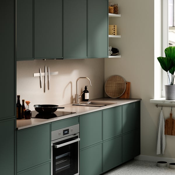 LOCKEBO Custom made worktop, light grey stone effect/glass composite, 1 m²x2.0 cm