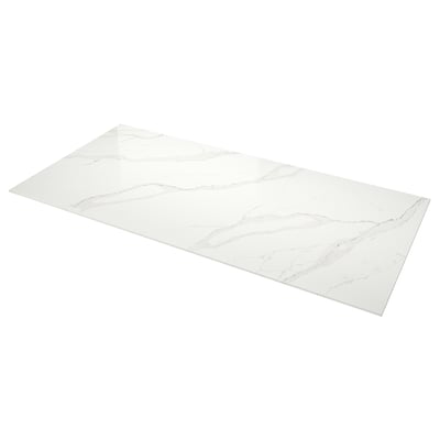 LOCKEBO Custom made worktop, off-white grey/brown/marble effect glass composite, 1 m²x2.0 cm