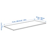 LOCKEBO Custom made worktop, off-white grey/brown/marble effect glass composite, 1 m²x4.0 cm