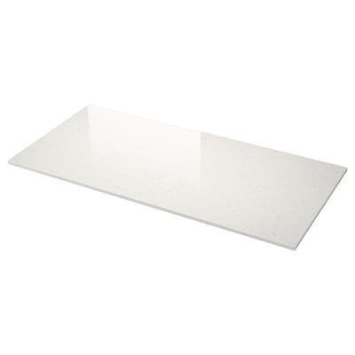 LOCKEBO Custom made worktop, off-white marble effect/glass composite, 1 m²x4.0 cm