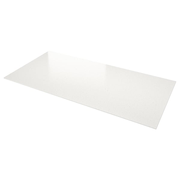 LOCKEBO Custom made worktop, off-white mineral effect/glass composite, 1 m²x2.0 cm