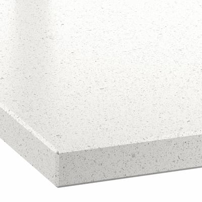 LOCKEBO Custom made worktop, off-white mineral effect/glass composite, 1 m²x4.0 cm