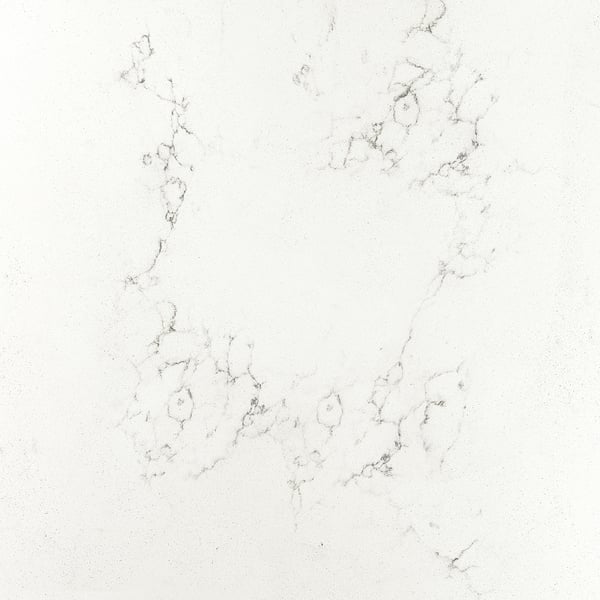 LOCKEBO Custom made worktop, white/grey marble effect/glass composite, 1 m²x4.0 cm