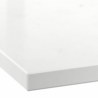 LOCKEBO Custom made worktop, white/grey marble effect/glass composite, 1 m²x4.0 cm