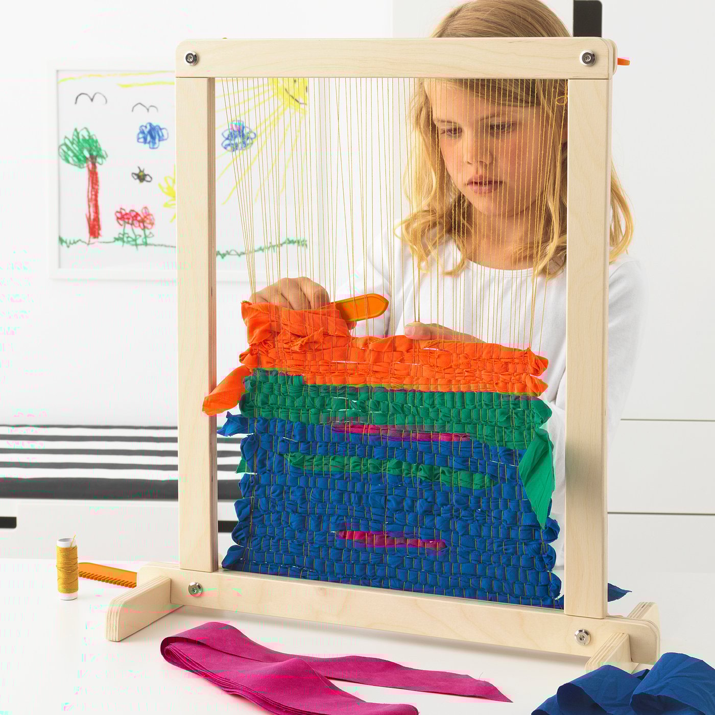 LUSTIGT 7-piece weaving loom set - IKEA