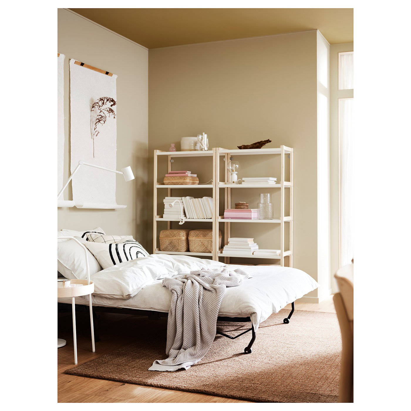 LYCKSELE MURBO ソファベッド ナチュラル LYCKSELE MURBO 2-seat sofa-bed, Ransta natural - IKEA