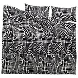 MAJSMOTT Duvet cover and 2 pillowcases, off-white/black, 240x220/50x80 cm
