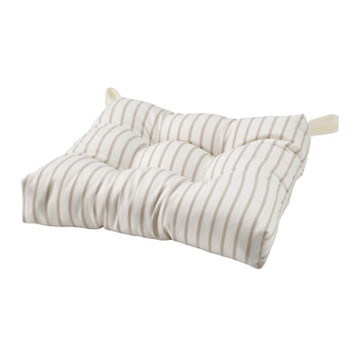 MALINDA Chair pad, off-white beige/stripe pattern, 40x38x7 cm