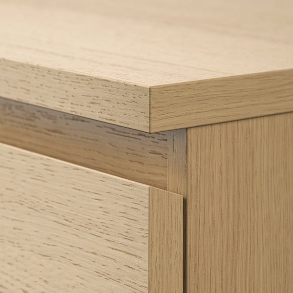 MALM Chest of 3 drawers, white stained oak veneer, 80x78 cm