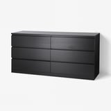 MALM Chest of 6 drawers, black-brown, 160x78 cm
