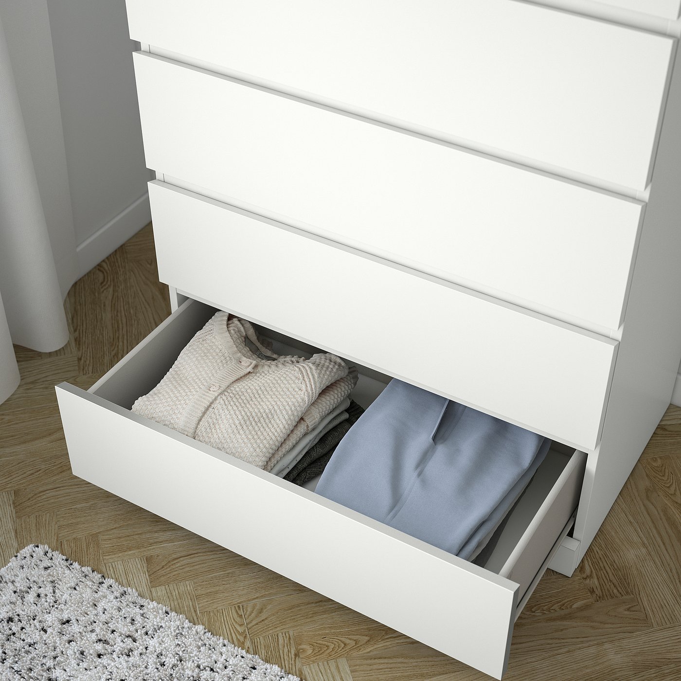 MALM chest of 6 drawers, white, 80x123 cm - IKEA
