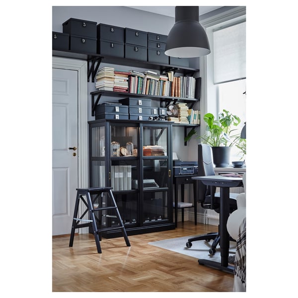 Malsjo Glass Door Cabinet Black Stained Ikea