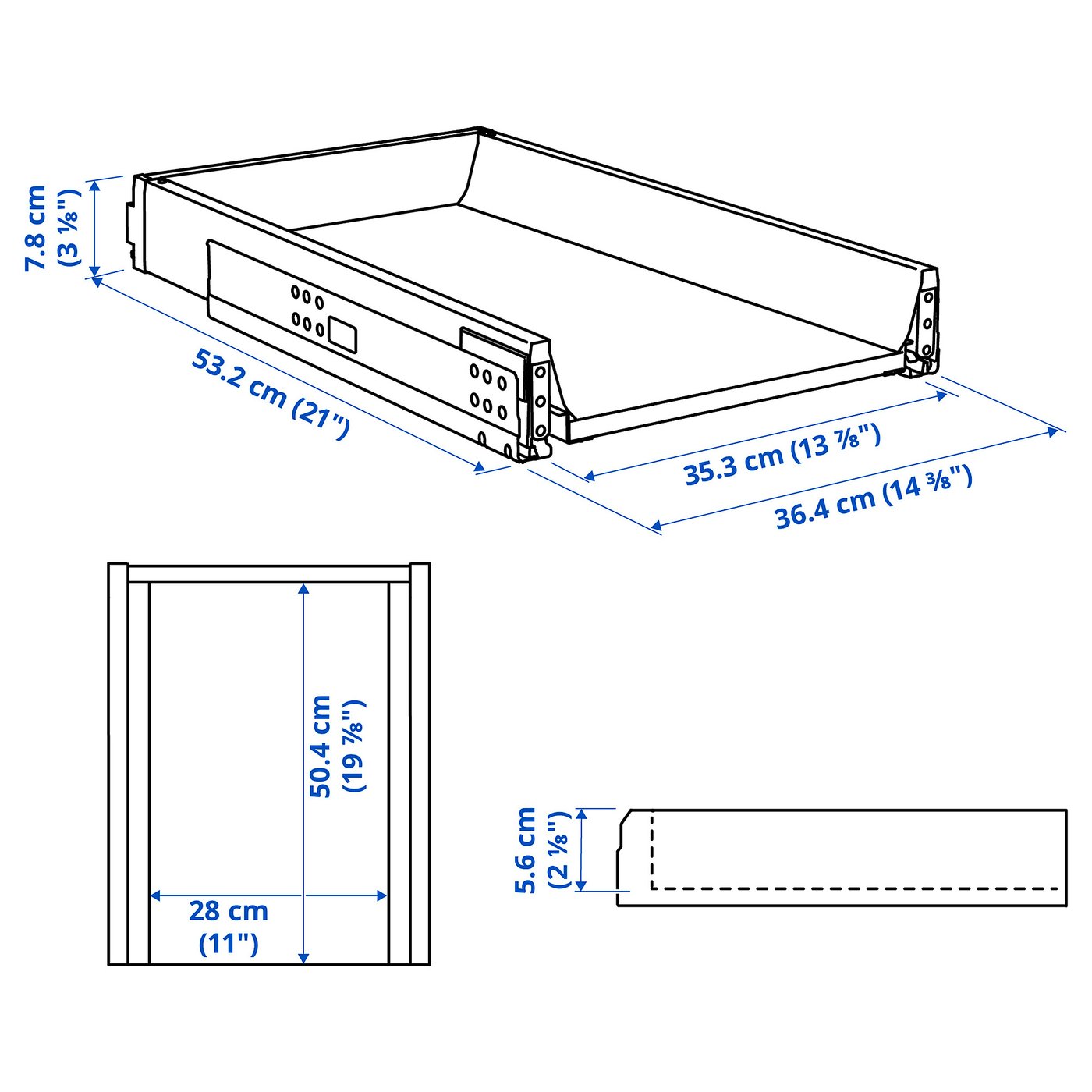 MAXIMERA drawer, low, white, 40x60 cm - IKEA