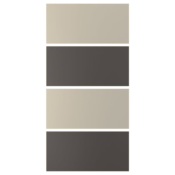 MEHAMN 4 panels for sliding door frame, dark grey/grey-beige, 100x201 cm