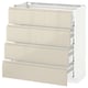 METOD Base cab 4 frnts/4 drawers, white Maximera/Voxtorp high-gloss light beige, 80x37x80 cm