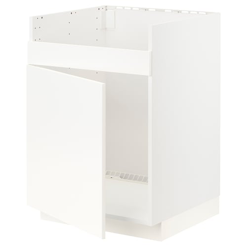 METOD white kitchen cabinet, modern design, smooth finish, cubic shape.