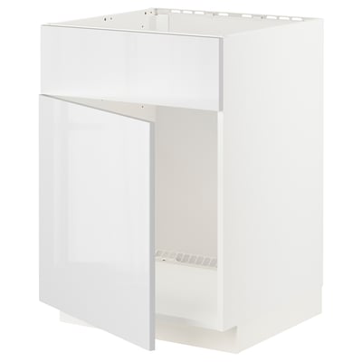 METOD Base cabinet f sink w door/front, white/Ringhult white, 60x60x80 cm