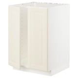 METOD Base cabinet for sink + 2 doors, white/Bodbyn off-white, 60x60x80 cm