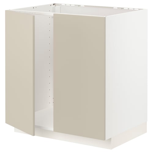 Beige METOD kitchen cabinet with clean, smooth design.