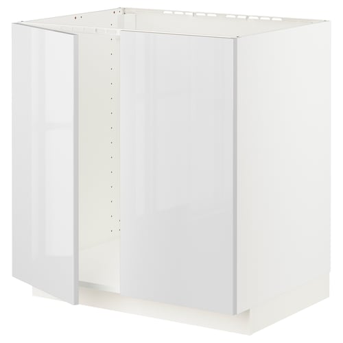 METOD white kitchen unit, modern, square shape, high-gloss finish.