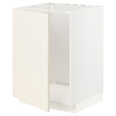 METOD Base cabinet for sink, white/Bodbyn off-white, 60x60x80 cm