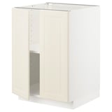 METOD Base cabinet with shelves/2 doors, white/Bodbyn off-white, 60x60x80 cm