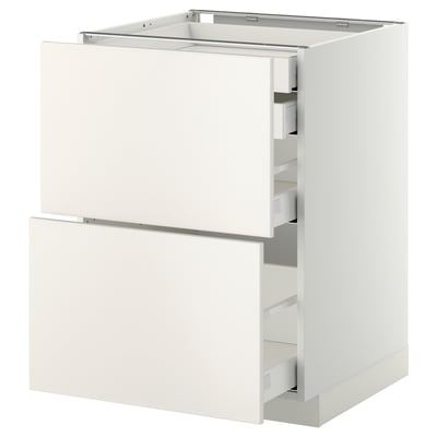 METOD Base cb 2 frnts/2 low/1 md/1 hi drw, white Maximera/Veddinge white, 60x60x80 cm