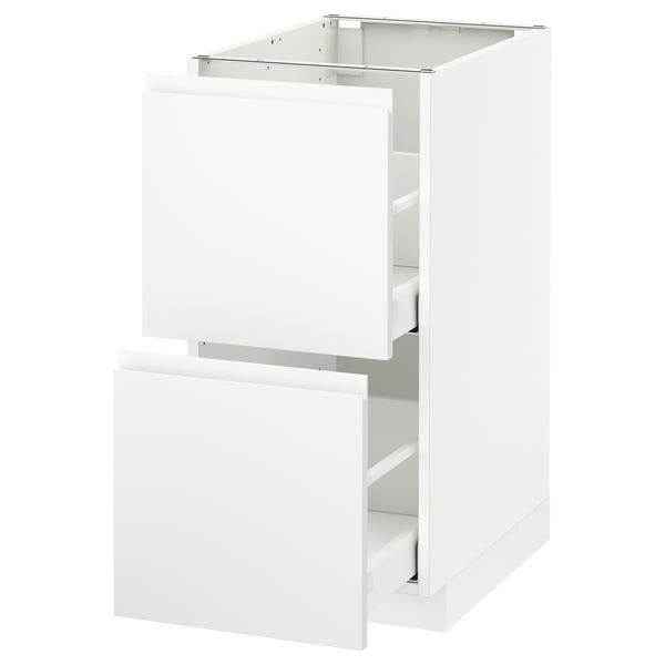 METOD Base cb 2 fronts/2 high drawers, white Maximera/Voxtorp matt white, 40x60x80 cm