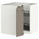 METOD Corner base cabinet with carousel, white/Voxtorp high-gloss dark grey-brown, 88x88x80 cm