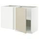 METOD Corner base cabinet with shelf, white/Havstorp beige, 128x68x80 cm