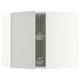 METOD Corner wall cabinet with carousel, white/Aspudden light grey, 68x37x60 cm
