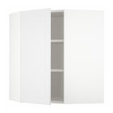 METOD Corner wall cabinet with shelves, white/Stensund white, 68x37x80 cm