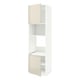 METOD Hi cb f oven/micro w 2 drs/shelves, white/Voxtorp high-gloss light beige, 60x60x220 cm