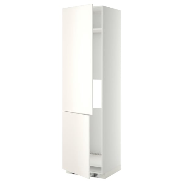 METOD High cab f fridge/freezer w 2 doors, white/Veddinge white, 60x60x220 cm