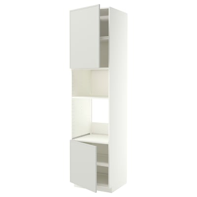 METOD High cabinet f built-in appliances, white/Aspudden light grey, 60x60x240 cm
