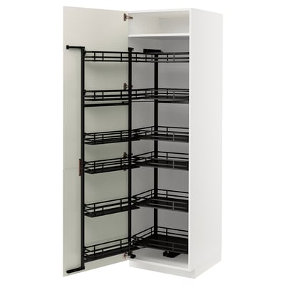 METOD High cabinet with pull-out larder, white/Veddinge white, 60x60x200 cm