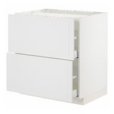 METOD / MAXIMERA Base cab f hob/2 fronts/2 drawers, white/Stensund white, 80x60x80 cm