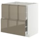 METOD / MAXIMERA Base cab f hob/2 fronts/2 drawers, white/Voxtorp high-gloss dark grey-brown, 80x60x80 cm