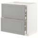 METOD / MAXIMERA Base cab f hob/2 fronts/3 drawers, white/Bodbyn grey, 80x60x80 cm