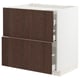METOD / MAXIMERA Base cab f hob/2 fronts/3 drawers, white/Sinarp brown, 80x60x80 cm