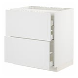 METOD / MAXIMERA Base cab f hob/2 fronts/3 drawers, white/Stensund white, 80x60x80 cm