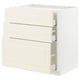 METOD / MAXIMERA Base cab f hob/3 fronts/3 drawers, white/Bodbyn off-white, 80x60x80 cm