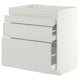 METOD / MAXIMERA Base cab f hob/4 fronts/3 drawers, white/Aspudden light grey, 80x60x80 cm