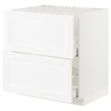 METOD / MAXIMERA Base cab f sink+2 fronts/2 drawers, white Enköping/white wood effect, 80x60x80 cm