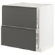 METOD / MAXIMERA Base cab f sink+2 fronts/2 drawers, white/Voxtorp dark grey, 80x60x80 cm