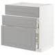 METOD / MAXIMERA Base cab f sink+3 fronts/2 drawers, white/Bodbyn grey, 80x60x80 cm