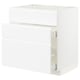 METOD / MAXIMERA Base cab f sink+3 fronts/2 drawers, white/Voxtorp matt white, 80x60x80 cm