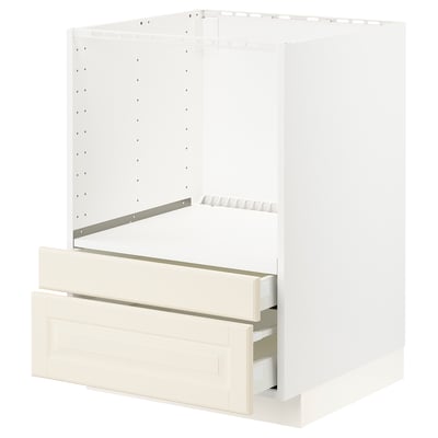METOD / MAXIMERA Base cabinet f combi micro/drawers, white/Bodbyn off-white, 60x60x80 cm