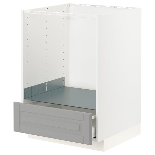 METOD / MAXIMERA Base cabinet for oven with drawer, white/Bodbyn grey, 60x60x80 cm